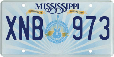 MS license plate XNB973