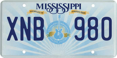 MS license plate XNB980