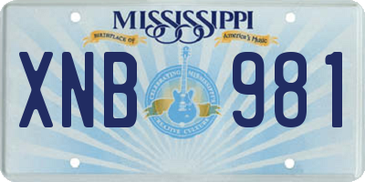 MS license plate XNB981