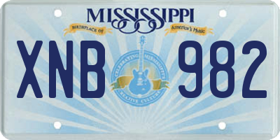 MS license plate XNB982