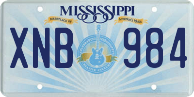 MS license plate XNB984