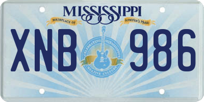 MS license plate XNB986