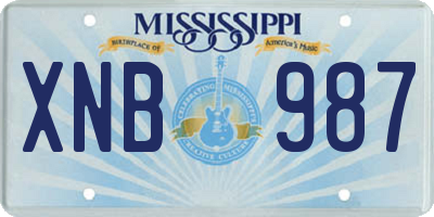 MS license plate XNB987