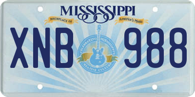 MS license plate XNB988