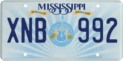 MS license plate XNB992