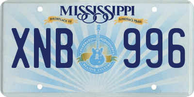 MS license plate XNB996