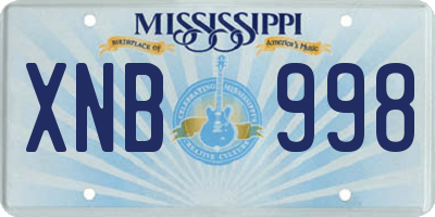 MS license plate XNB998