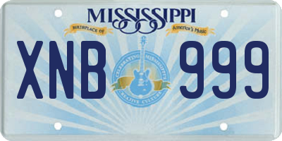 MS license plate XNB999