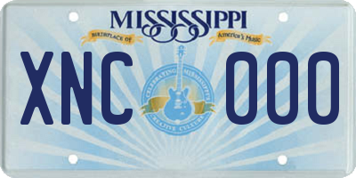 MS license plate XNC000