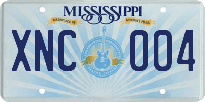 MS license plate XNC004