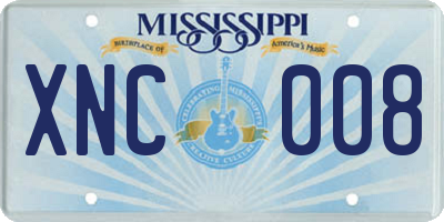 MS license plate XNC008