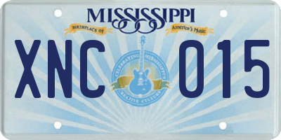 MS license plate XNC015