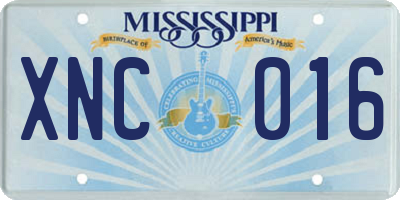 MS license plate XNC016