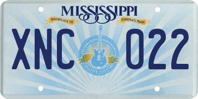 MS license plate XNC022