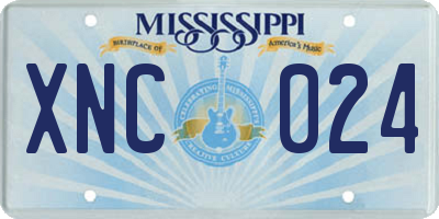 MS license plate XNC024