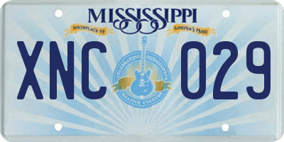 MS license plate XNC029