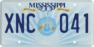 MS license plate XNC041