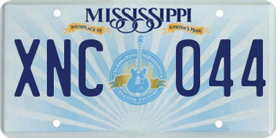 MS license plate XNC044