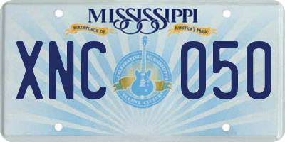 MS license plate XNC050