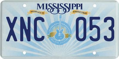 MS license plate XNC053