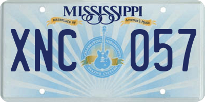 MS license plate XNC057
