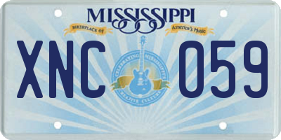 MS license plate XNC059