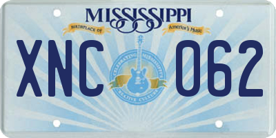 MS license plate XNC062