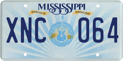MS license plate XNC064