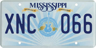 MS license plate XNC066