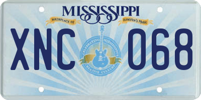 MS license plate XNC068