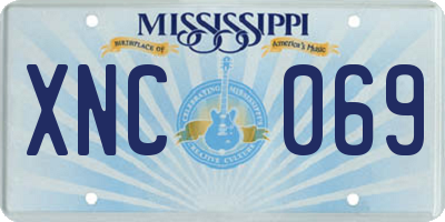 MS license plate XNC069