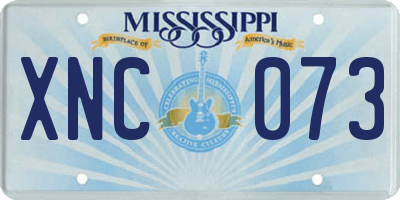MS license plate XNC073