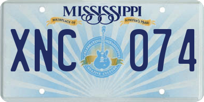 MS license plate XNC074