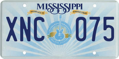 MS license plate XNC075