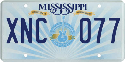 MS license plate XNC077