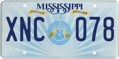MS license plate XNC078