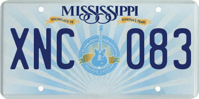 MS license plate XNC083