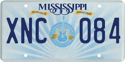 MS license plate XNC084