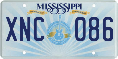 MS license plate XNC086