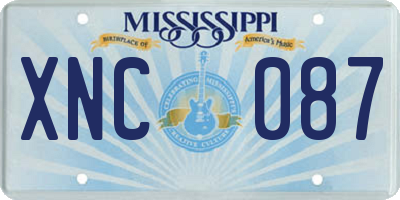 MS license plate XNC087