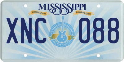 MS license plate XNC088