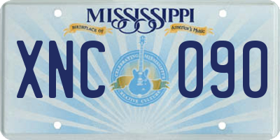 MS license plate XNC090