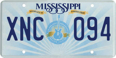 MS license plate XNC094