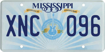 MS license plate XNC096