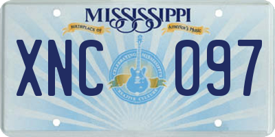 MS license plate XNC097