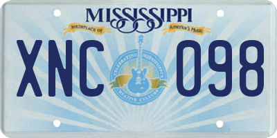 MS license plate XNC098