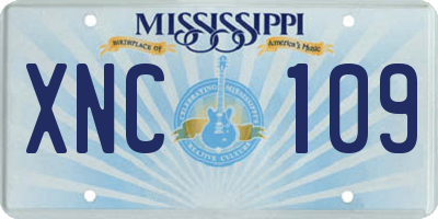 MS license plate XNC109