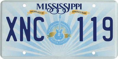 MS license plate XNC119