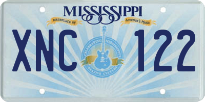 MS license plate XNC122