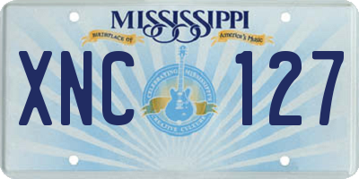 MS license plate XNC127